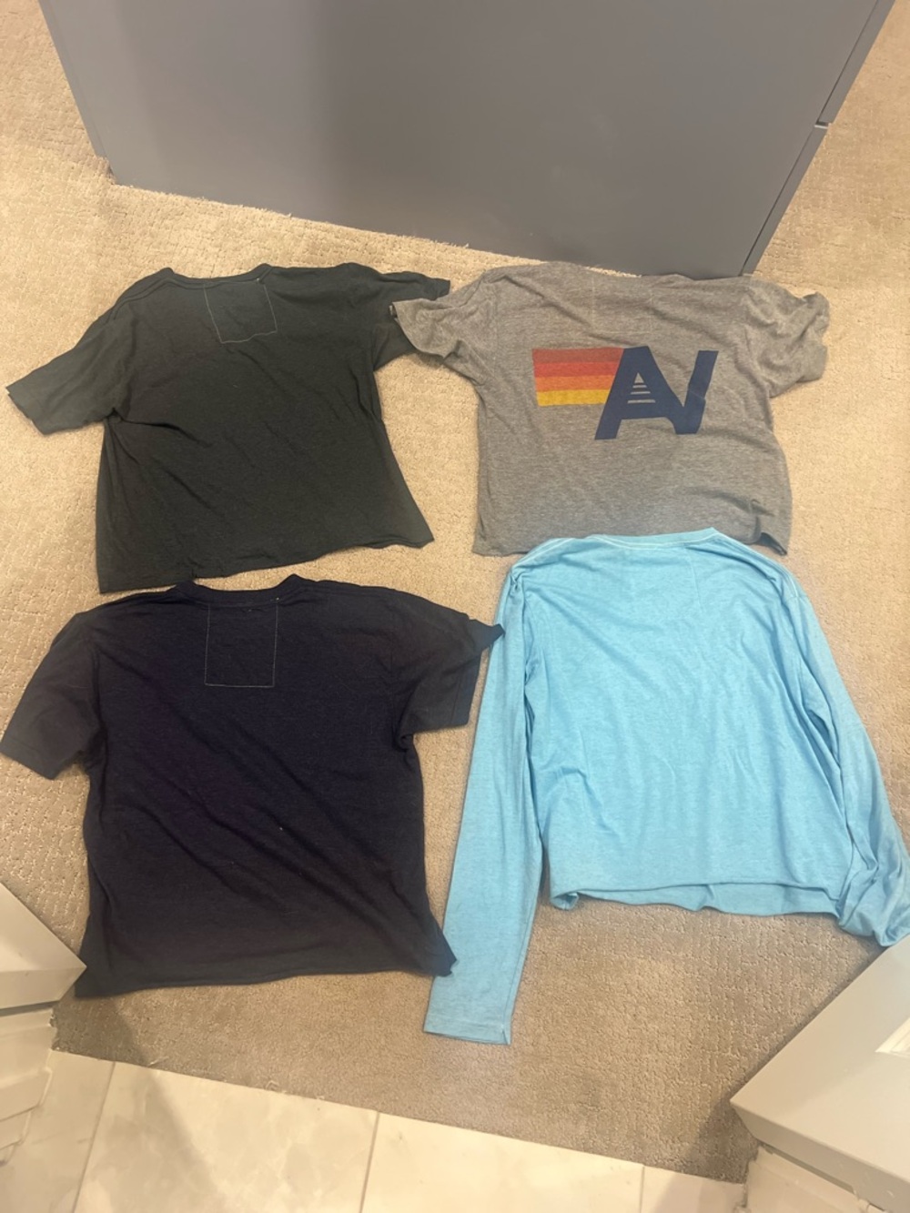 Women’s Aviator Nation Boyfriend Tees - Dark Gray, Gray, Navy, Lt Blue, Size Med - Picture 2 of 3